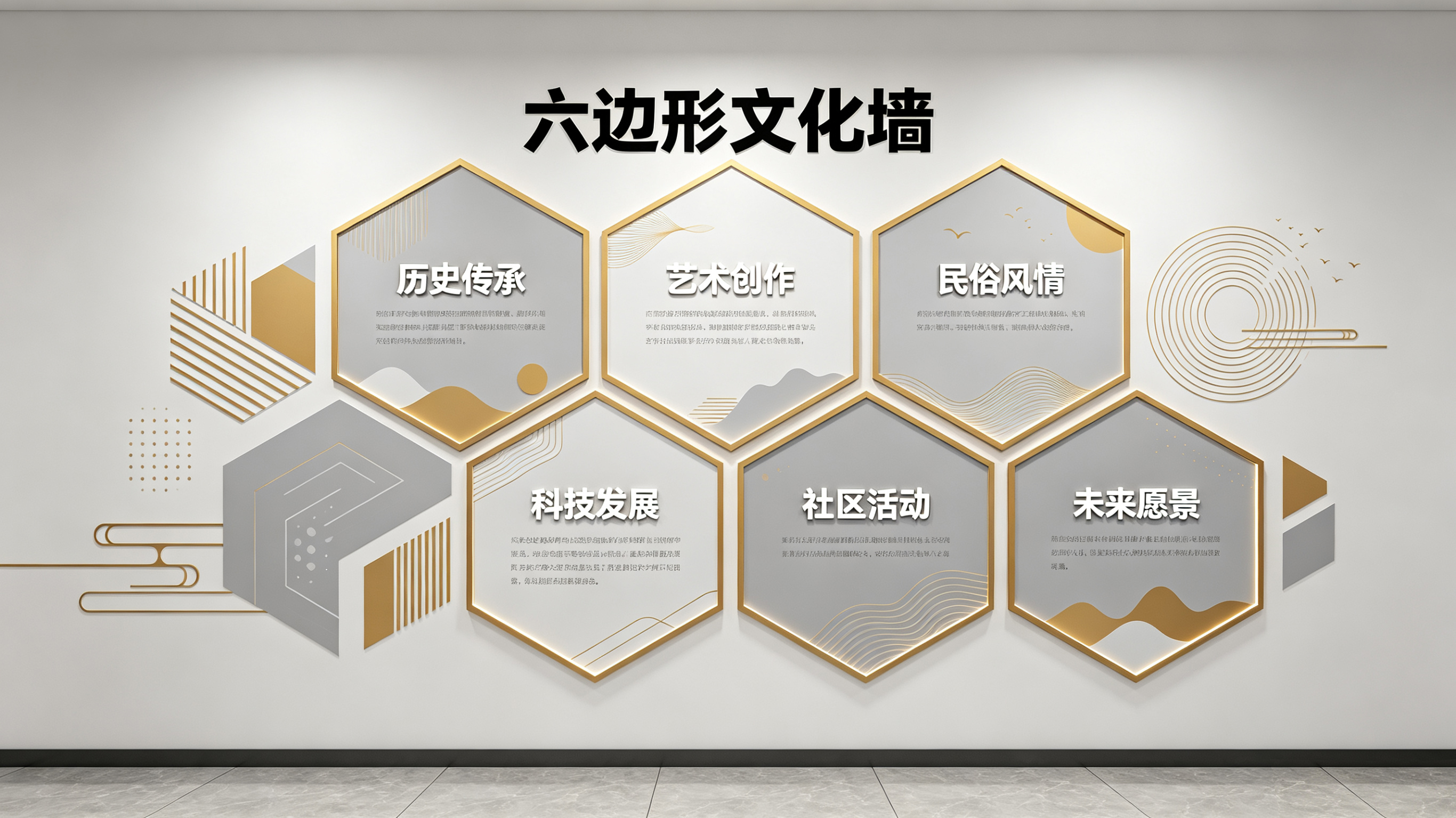 西林企业文化墙 | 六边形信息美学